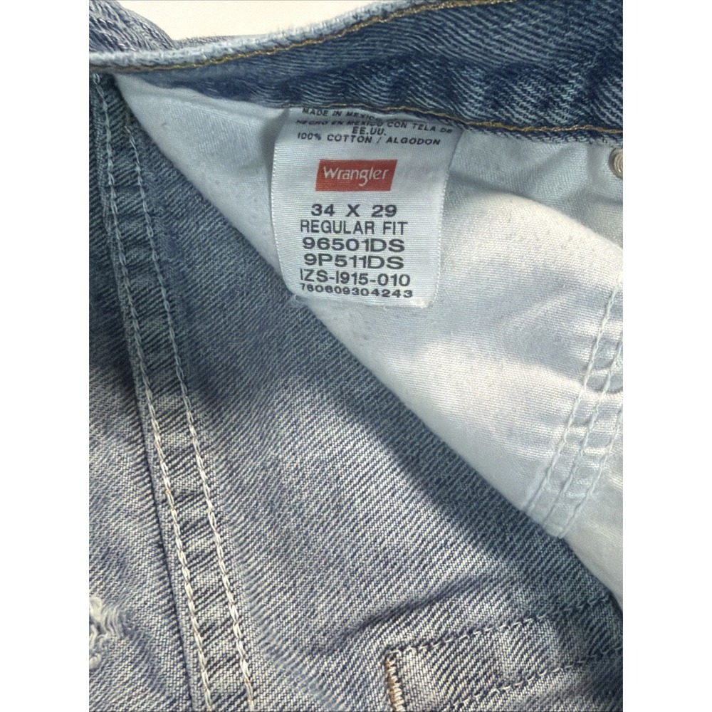 Wrangler Jeans Men's 34x29 Premium Quality Light Wash Straight Leg Workwear - Picture 4 of 14